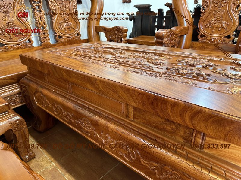 Bộ bàn ghế Minh Quốc Voi tay 22 gỗ Hương đá