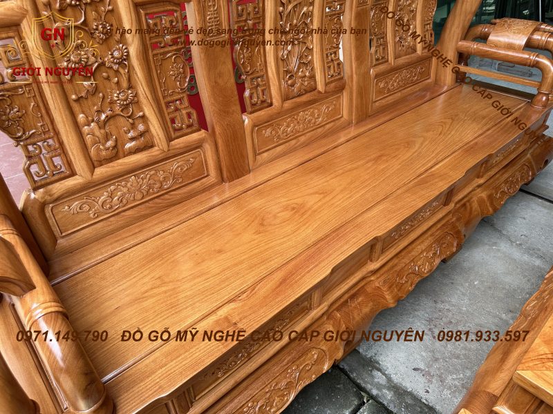 Bộ bàn ghế tần thuỷ hoàng tay 12 chân 14 gỗ gõ đỏ