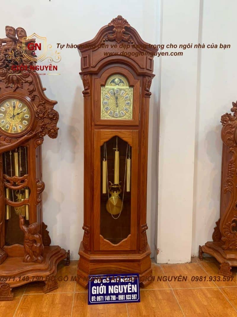 Đồng hồ Hộp gỗ hương đá 2m15 - Đồ Gỗ Giới Nguyên